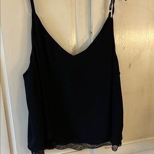 Black tank top with pretty lace detail on bottom